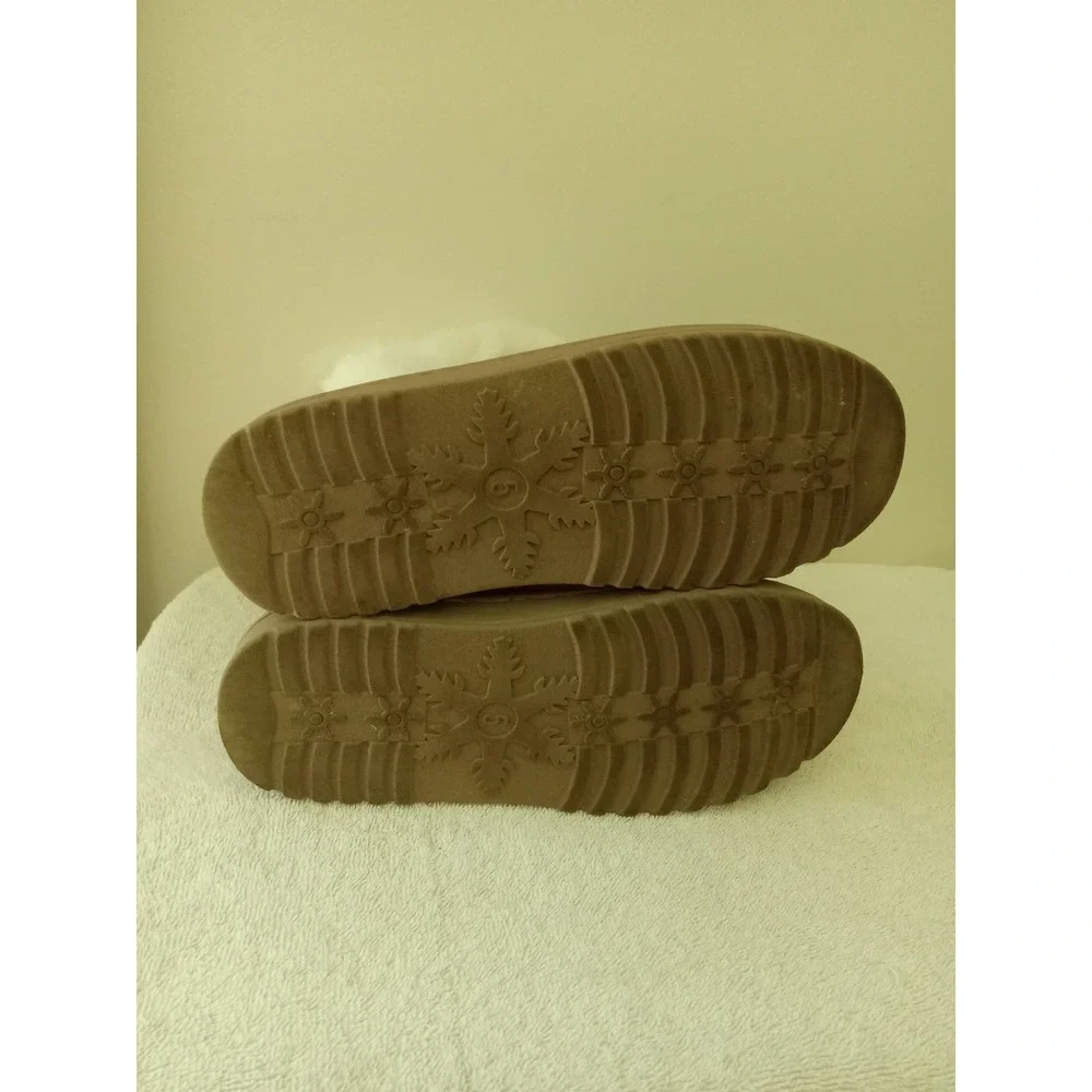 Kohls SO Sophia Chestnut Fur Lined Suede Boots girls size 5 Med